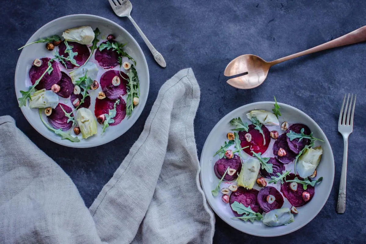 Artichoke Salad with Beets (vegan & gf)