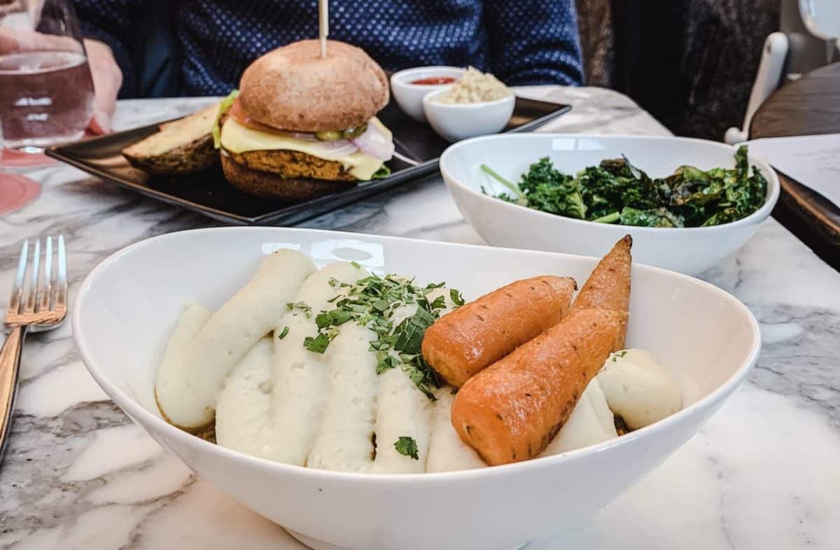 Image of My Favourite Vegan Restaurants in London - burger and shepherds pie at Wulf and Lamb