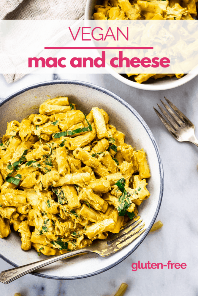 This healthy vegan Mac and Cheese recipe is easy to make and contains only plant-based whole food ingredients. Serve this Mac 'n Cheese with regular pasta, gluten-free pasta or zucchini noodles (zoodles) if you prefer a paleo version. #veganmacandcheese #bestveganmacandcheese #healthymacandcheese #vegancheesesauce #veganpastasauce