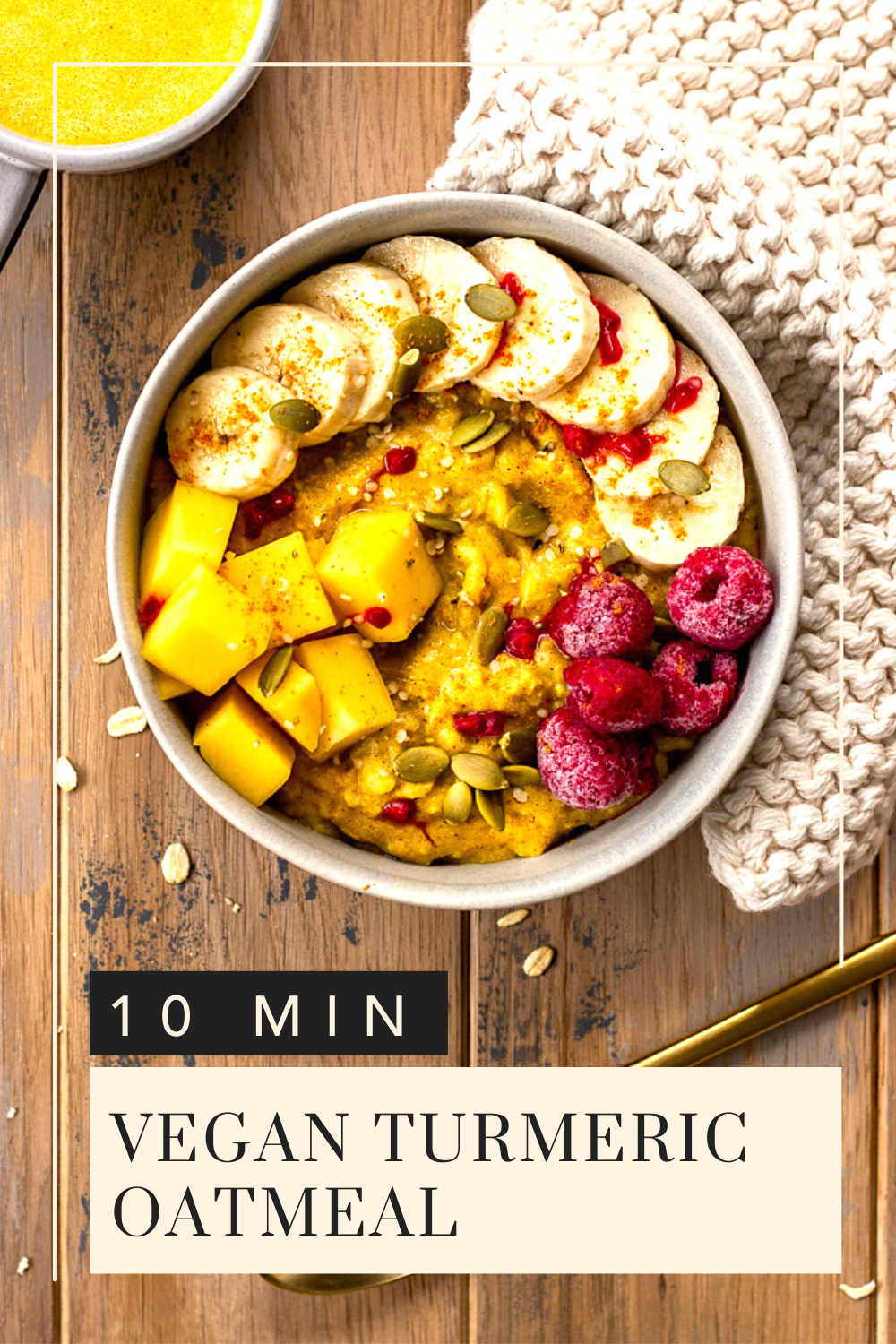 This 10 Minute Vegan Turmeric Oatmeal is perfect for a healthy breakfast. Made with warming spices and your favourite plant milk, it's a delicious treat that also makes a great vegan breakfast idea. By Vancouver with Love
