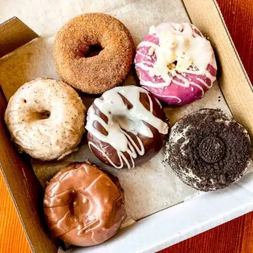 Box of Frickin Delights vegan donuts.
