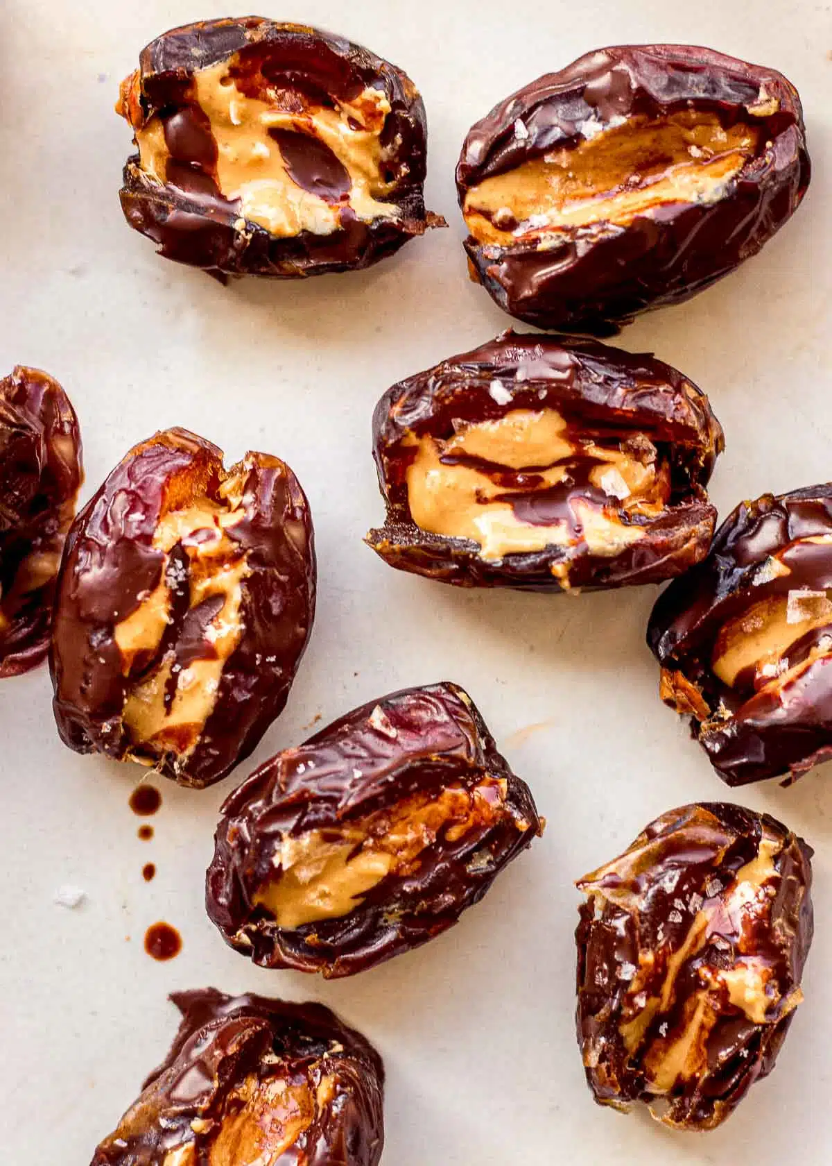 Dates with peanut butter and sea salt.