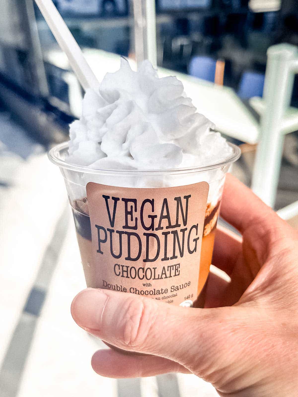 Pudding with coconut whipped cream from Vegan Pudding & Co